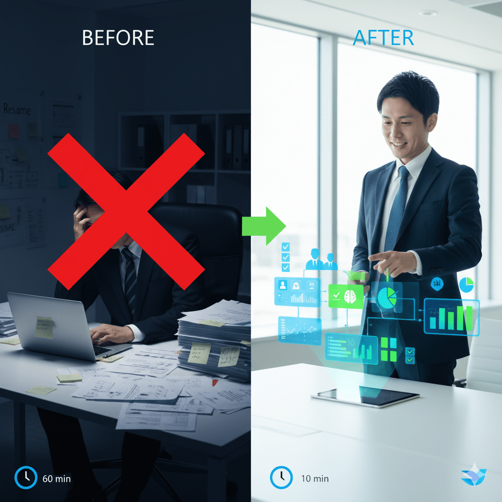 折衷案:1日1時間の採用業務を“10分”に。担当一人で始める無料ツール採用DX